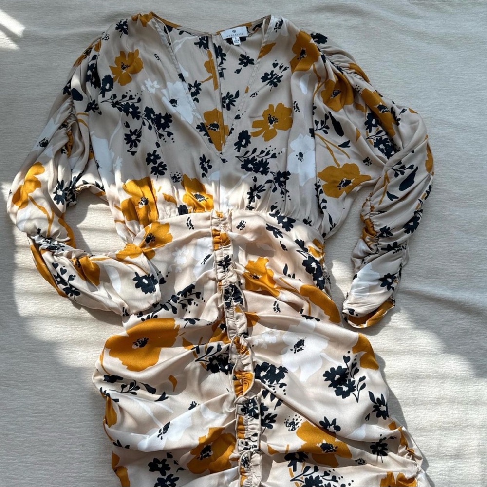 Socialite Floral Mini Dress in Yellow and Black